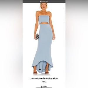 NBD baby blue gown size S